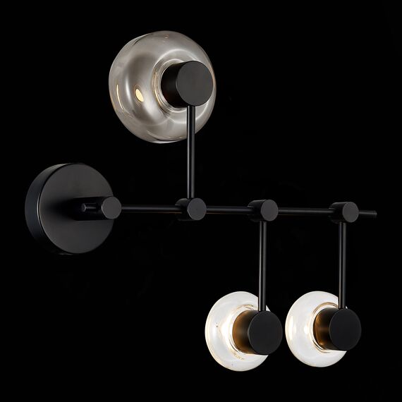 ST LUCE SL6005.401.03 Светильник настенно-потолочный ST-Luce Черный/Дымчатый, Прозрачный LED 3*3W 3000K, изображение 4