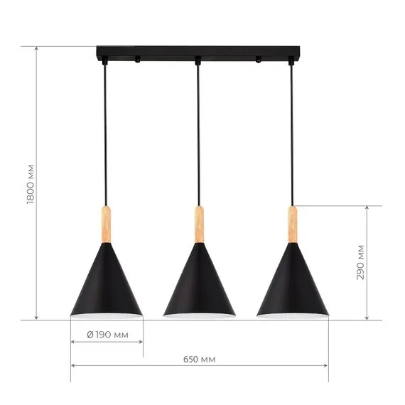 EVOLUCE SLE1255-403-03 Светильник подвесной Черный/Черный E27 3*40W, изображение 5