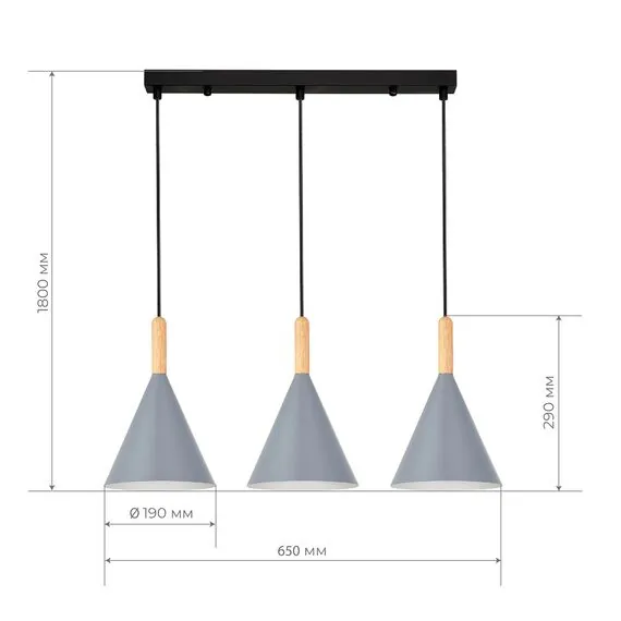 EVOLUCE SLE1255-413-03 Светильник подвесной Черный/Серый E27 3*40W, изображение 4