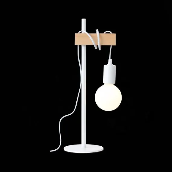 EVOLUCE SL1142.504.01 Прикроватная лампа Белый, Светлое дерево E27 1*60W, изображение 4