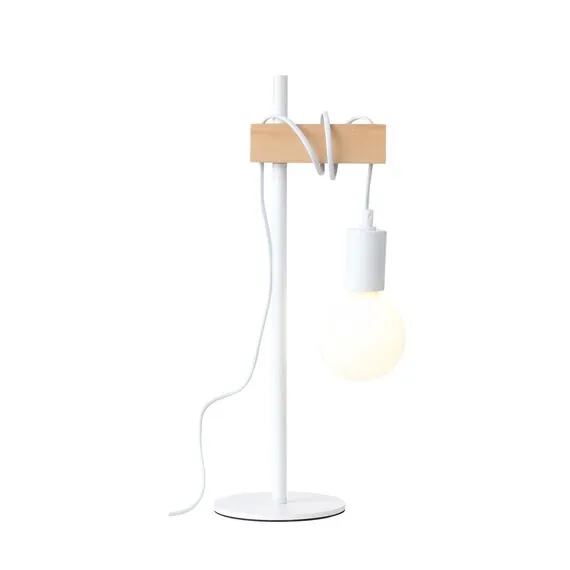 EVOLUCE SL1142.504.01 Прикроватная лампа Белый, Светлое дерево E27 1*60W