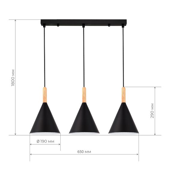 EVOLUCE SLE1255-403-03 Светильник подвесной Черный/Черный E27 3*40W, изображение 5