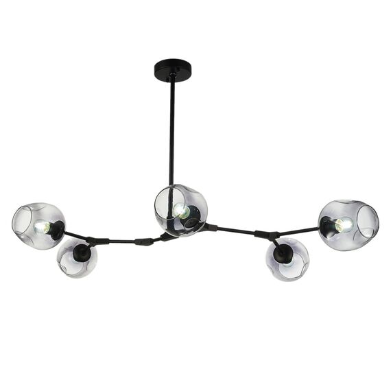 EVOLUCE SLE154843-05 Светильник подвесной Черный/Дымчатый E27 5*40W