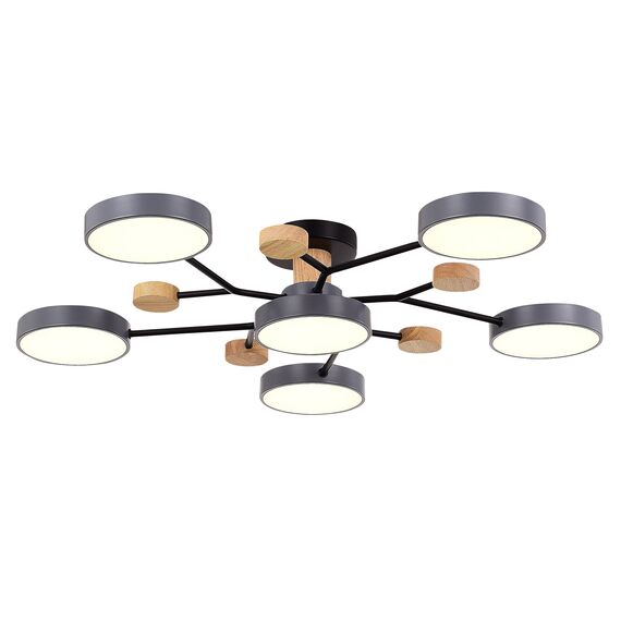 EVOLUCE SLE6006-702-06 Светильник потолочный Серый/Серый LED 6*12W 3000K/4500K/6000K