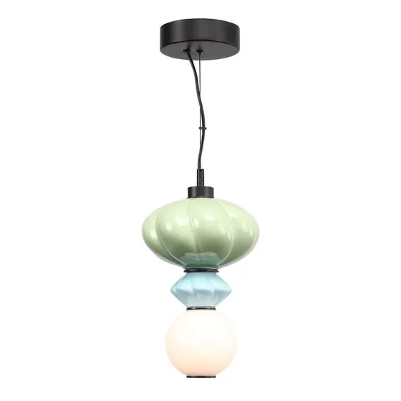 ST LUCE SL6134.403.01 Светильник подвесной ST-Luce черный/зелёный, синий, опаловый LED 1*8W 3000K
