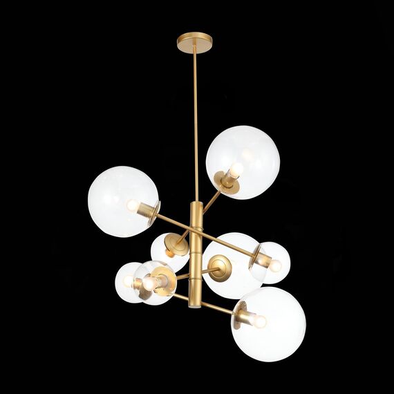 ST LUCE SL1150.203.08 Светильник подвесной ST-Luce Матовое золото/Прозрачный E27 8*40W (из 3-х коробок), изображение 4