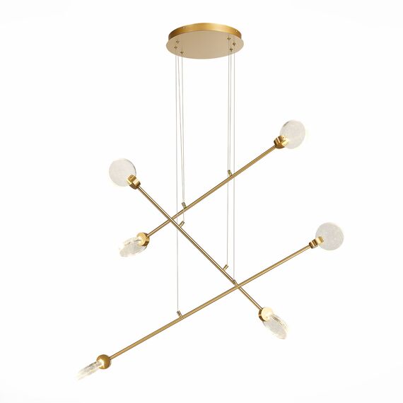 ST LUCE SL6104.203.06 Светильник подвесной ST-Luce Золотистый/Прозрачный,С пузырьками воздуха LED 6*3W 3000K
