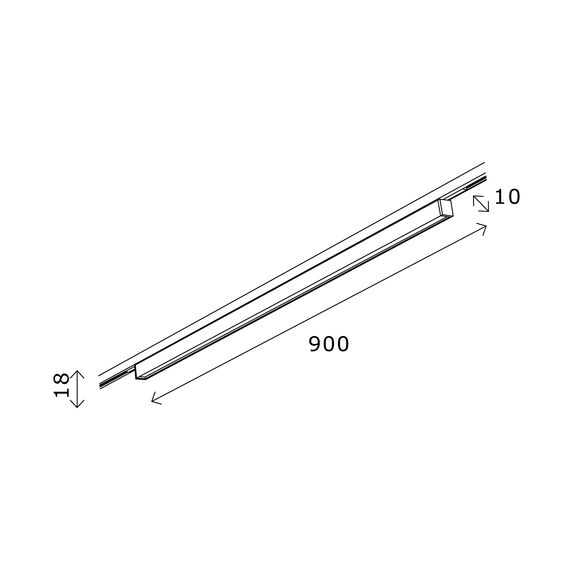 ST LUCE ST665.446.21 Магнитный трековый светильник Черный LED 1*21W 4000K 800Lm Ra>80  IP20 L900xW10xH18 24V, изображение 8