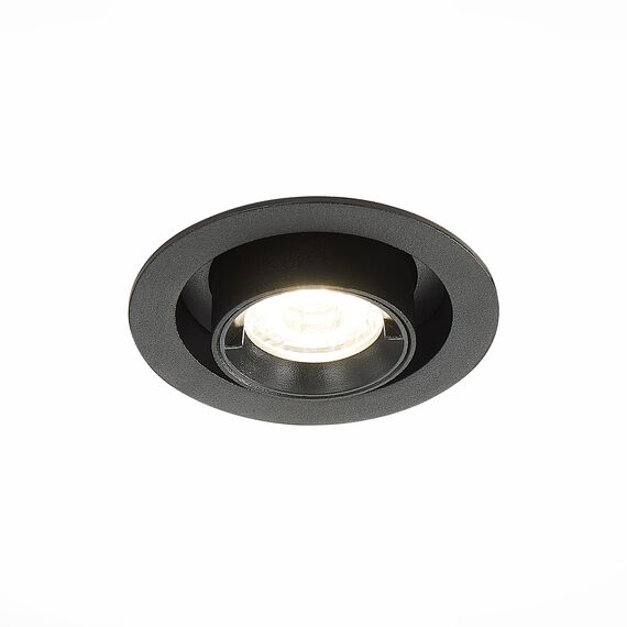ST LUCE ST702.348.12 Светильник встраиваемый. Черный LED 1*12W 4000K 900Lm Ra80 24° IP20 D90xH92 180-240V
