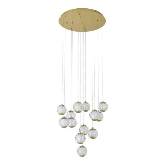 ST LUCE SL6520.303.13 Светильник подвесной ST-Luce латунь/прозрачный с пузырьками воздуха LED 1*65W 4000K