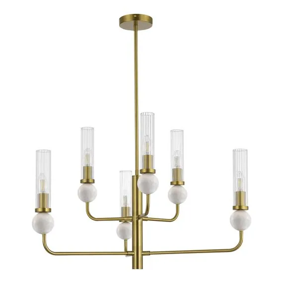 ST LUCE SL1244.303.06 Светильник подвесной ST-Luce латунь/прозрачный E14 6*40W, изображение 2