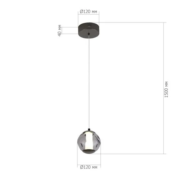 ST LUCE SL6520.403.01 Светильник подвесной ST-Luce черный жемчуг/прозрачно-дымчатый LED 1*5W 4000K, изображение 4