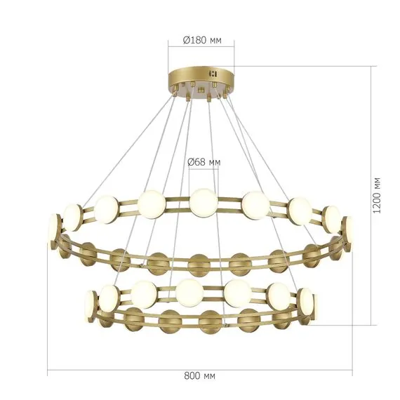 ST LUCE SL6610.203.36 Светильник подвесной ST-Luce золотистый/белый LED 1*70W 4000K, изображение 5