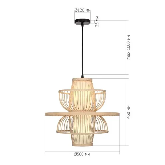 ST LUCE SL6241.513.01 Светильник подвесной ST-Luce Древесный/Белый E27 1*40W, изображение 7