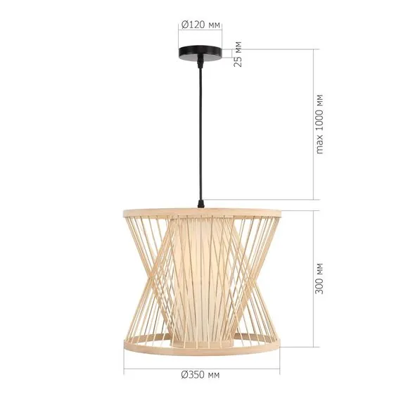 ST LUCE SL6241.503.01 Светильник подвесной ST-Luce Древесный/Белый E27 1*40W, изображение 6