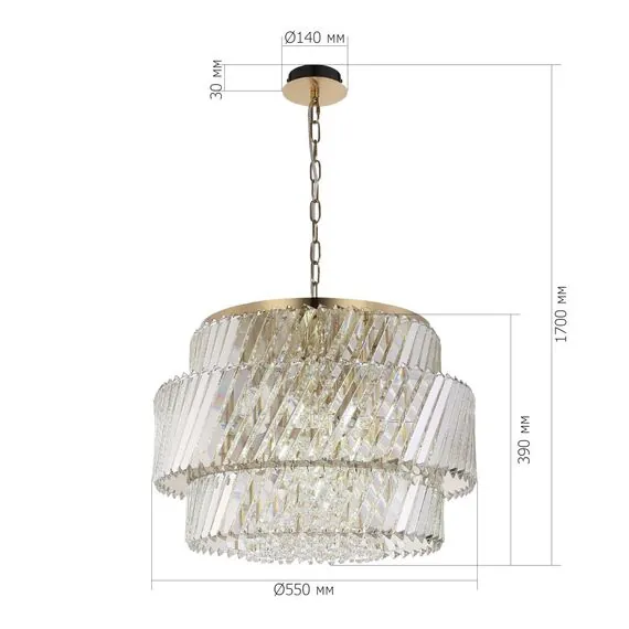 ST LUCE SL6138.303.12 Светильник подвесной ST-Luce латунь/прозрачный E14 12*40W, изображение 7