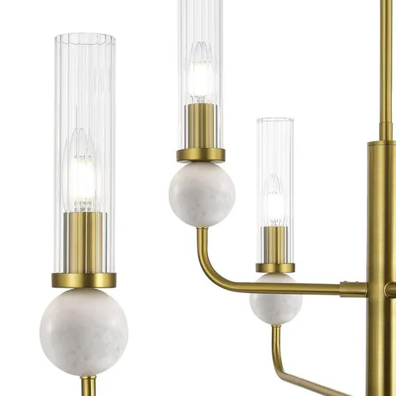 ST LUCE SL1244.303.06 Светильник подвесной ST-Luce латунь/прозрачный E14 6*40W, изображение 4