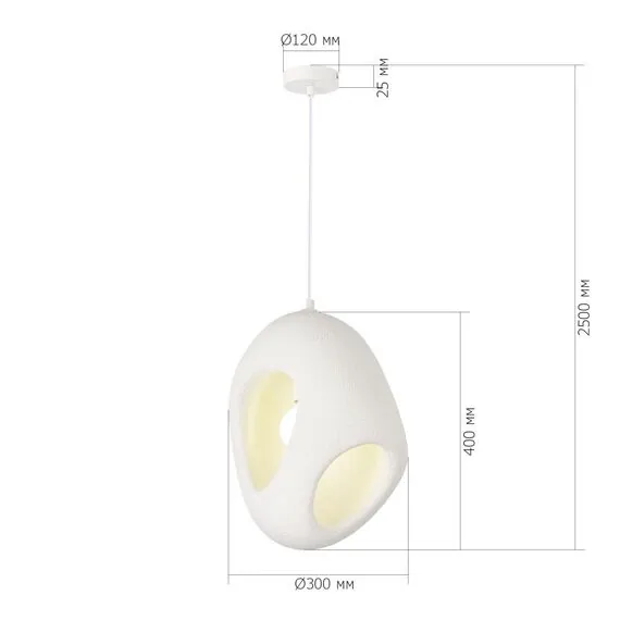 ST LUCE SL1522.543.01 Светильник подвесной ST-Luce белый/белый E27 1*60W, изображение 5