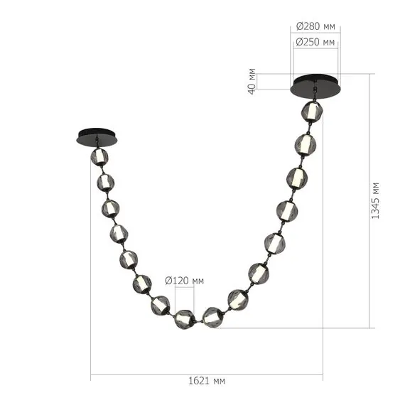 ST LUCE SL6520.403.16 Светильник подвесной ST-Luce черный жемчуг/прозрачно-дымчатый LED 1*80W 4000K, изображение 8
