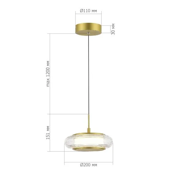 ST LUCE SL6239.203.01 Светильник подвесной ST-Luce золото/прозрачный LED 1*7W 3000K, изображение 5