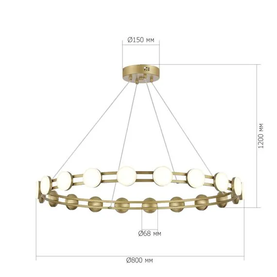 ST LUCE SL6610.203.20 Светильник подвесной ST-Luce золотистый/белый LED 1*40W 4000K, изображение 5