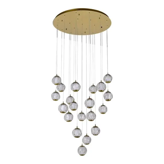 ST LUCE SL6520.303.20 Светильник подвесной ST-Luce латунь/прозрачный с пузырьками воздуха LED 1*100W 4000K, изображение 2