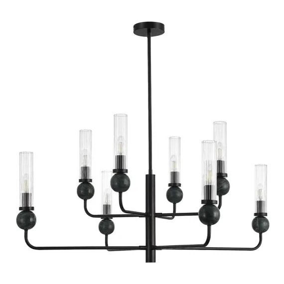 ST LUCE SL1244.403.08 Светильник подвесной ST-Luce черный/прозрачный E14 8*40W, изображение 2
