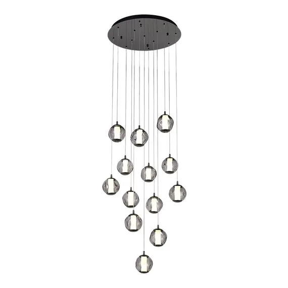 ST LUCE SL6520.403.13 Светильник подвесной ST-Luce черный жемчуг/прозрачно-дымчатый LED 1*65W 4000K