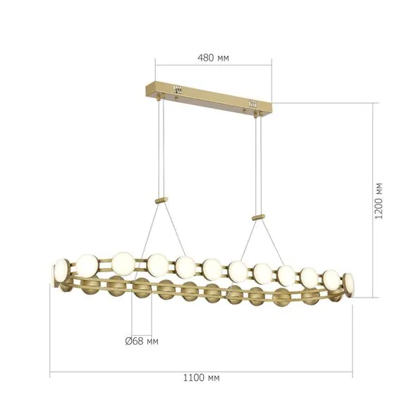 ST LUCE SL6610.203.26 Светильник подвесной ST-Luce золотистый/белый LED 1*50W 4000K, изображение 6