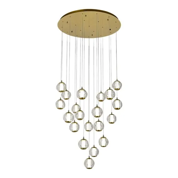 ST LUCE SL6520.303.20 Светильник подвесной ST-Luce латунь/прозрачный с пузырьками воздуха LED 1*100W 4000K