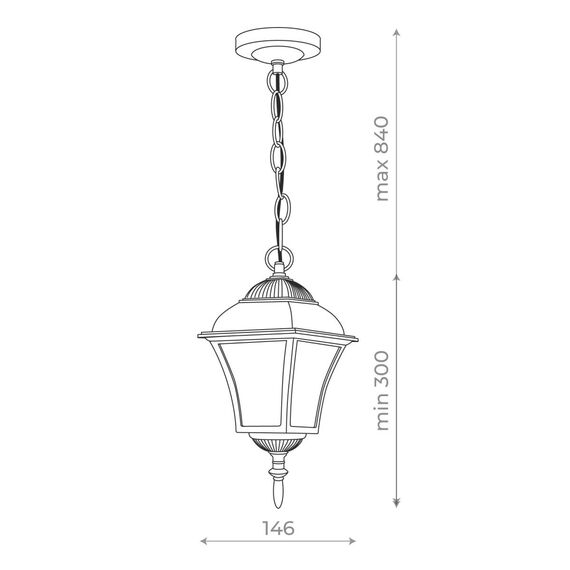 ST LUCE SL082.203.01 Светильник уличный подвесной ST-Luce Бронза/Бронза, Прозрачный E27 1*60W DOMENICO, изображение 6