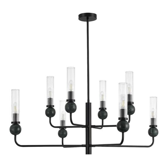 ST LUCE SL1244.403.08 Светильник подвесной ST-Luce черный/прозрачный E14 8*40W, изображение 2