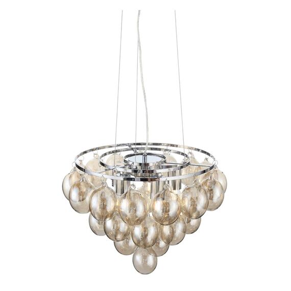 ST LUCE SL432.203.05 Светильник подвесной ST-Luce Хром/Коньячный E27 5*60W, изображение 6