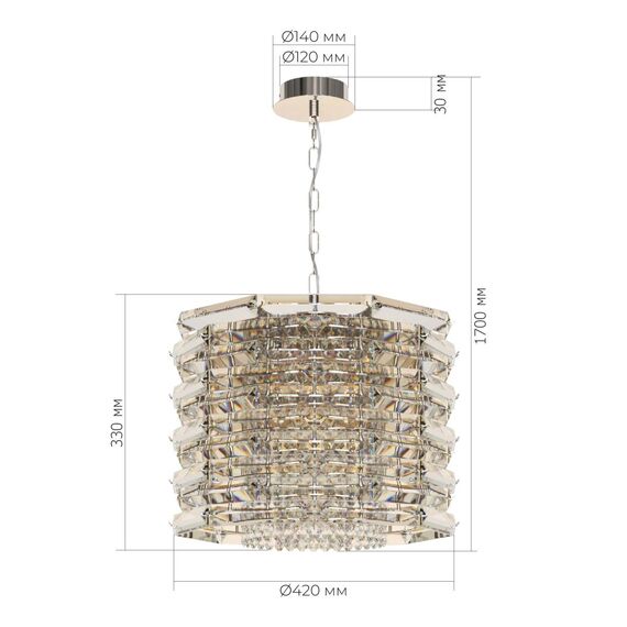 ST LUCE SL6137.103.08 Светильник подвесной ST-Luce никель/прозрачный E14 8*40W, изображение 3