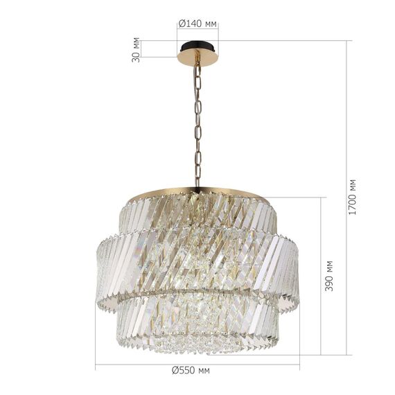 ST LUCE SL6138.303.12 Светильник подвесной ST-Luce латунь/прозрачный E14 12*40W, изображение 7