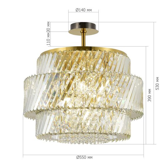 ST LUCE SL6138.313.12 Светильник потолочный ST-Luce латунь/прозрачный E14 12*40W, изображение 6