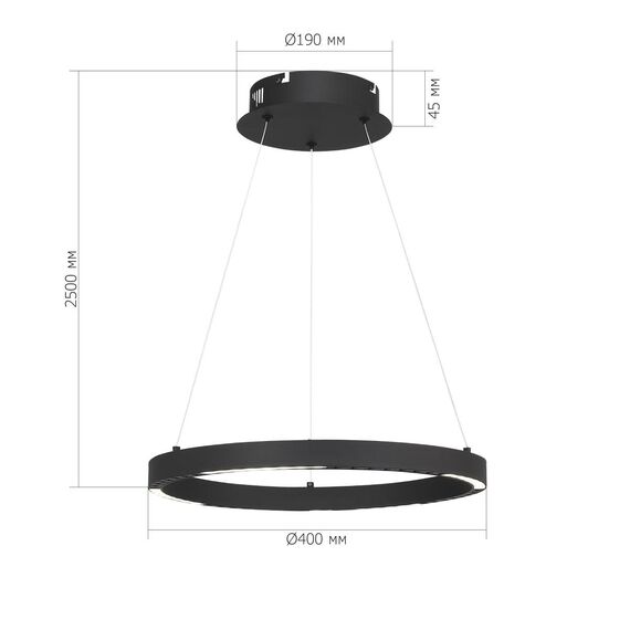 ST LUCE SL6238.423.01 Светильник подвесной ST-Luce черный/черный LED 1*25W 4000K, изображение 6