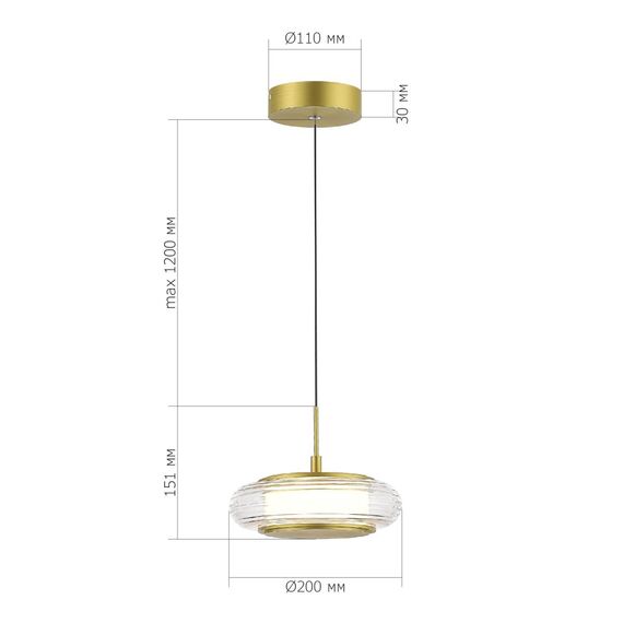 ST LUCE SL6239.203.01 Светильник подвесной ST-Luce золото/прозрачный LED 1*7W 3000K, изображение 5