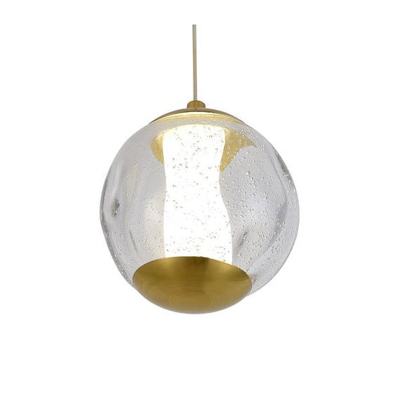 ST LUCE SL6520.303.01 Светильник подвесной ST-Luce латунь/прозрачный с пузырьками воздуха LED 1*5W 4000K, изображение 3