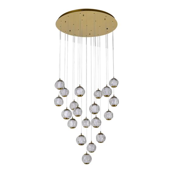 ST LUCE SL6520.303.20 Светильник подвесной ST-Luce латунь/прозрачный с пузырьками воздуха LED 1*100W 4000K, изображение 2