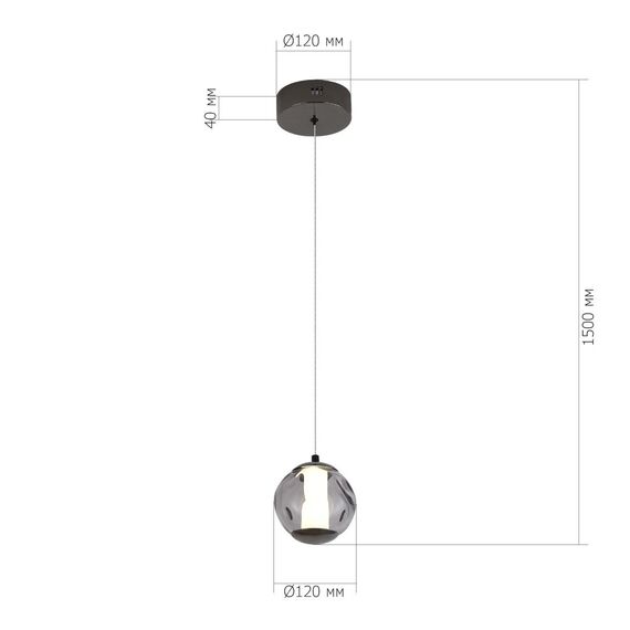 ST LUCE SL6520.403.01 Светильник подвесной ST-Luce черный жемчуг/прозрачно-дымчатый LED 1*5W 4000K, изображение 4