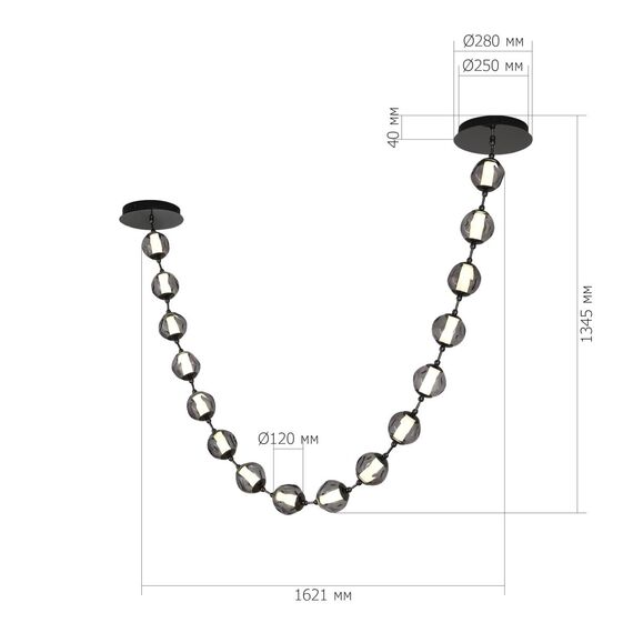 ST LUCE SL6520.403.16 Светильник подвесной ST-Luce черный жемчуг/прозрачно-дымчатый LED 1*80W 4000K, изображение 8