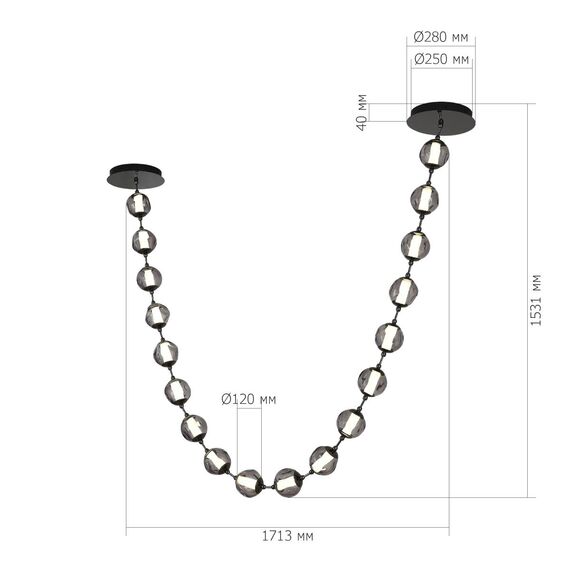 ST LUCE SL6520.403.18 Светильник подвесной ST-Luce черный жемчуг/прозрачно-дымчатый LED 1*90W 4000K, изображение 8