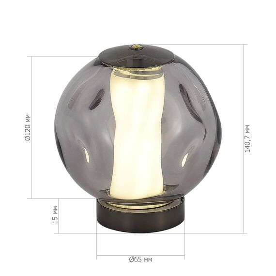 ST LUCE SL6520.404.01 Прикроватная лампа ST-Luce черный жемчуг/прозрачно-дымчатый LED 1*5W 4000K, изображение 7