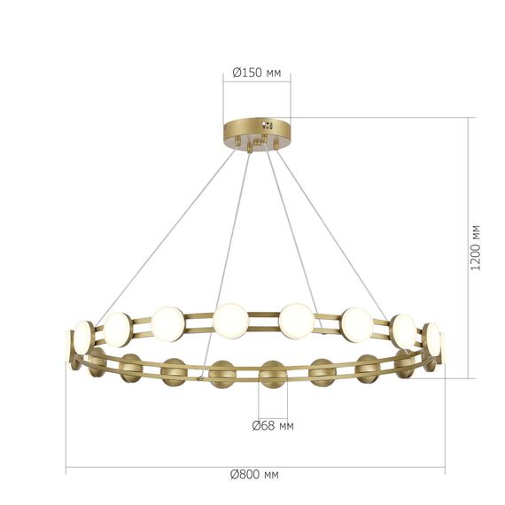 ST LUCE SL6610.203.20 Светильник подвесной ST-Luce золотистый/белый LED 1*40W 4000K, изображение 5