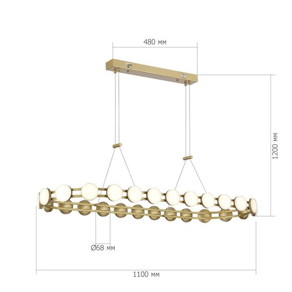 ST LUCE SL6610.203.26 Светильник подвесной ST-Luce золотистый/белый LED 1*50W 4000K, изображение 6