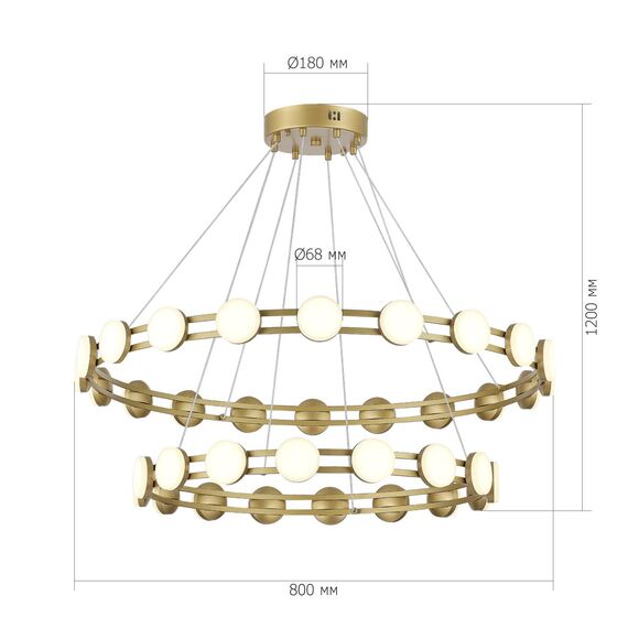 ST LUCE SL6610.203.36 Светильник подвесной ST-Luce золотистый/белый LED 1*70W 4000K, изображение 5