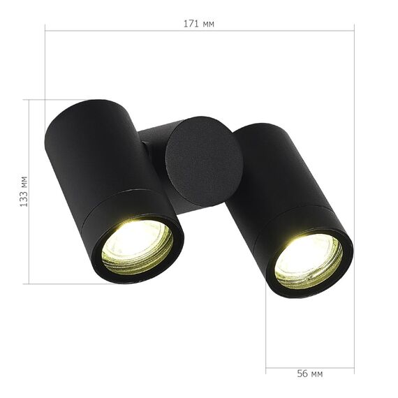 ST LUCE SL9011.402.02 Светильник уличный потолочный ST-Luce черный/белый GU10 2*50W, изображение 6