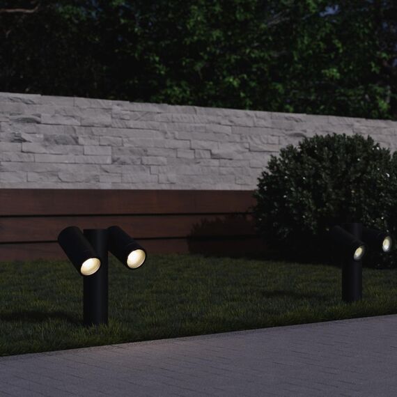 ST LUCE SL9011.405.02 Светильник уличный наземный ST-Luce черный/белый GU10 2*50W, изображение 4