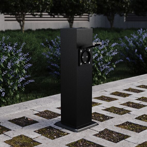ST LUCE SL9012.415.00 Столб уличный 4 розетки ST-Luce черный - -*15W, изображение 5